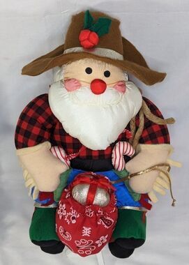 Vtg 1994 International Silver Parachute Santa Plush Western Gold Rush Prospector